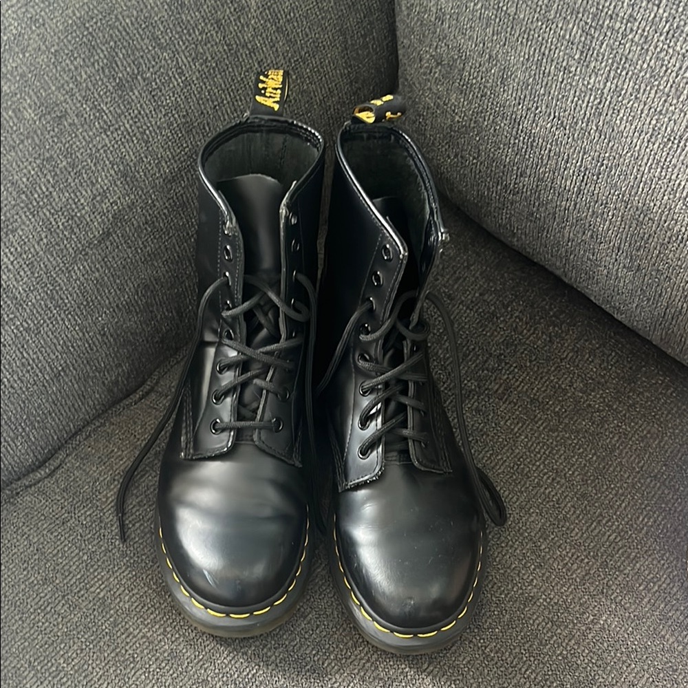 Dr. Martens Black Boots with Yellow Accents